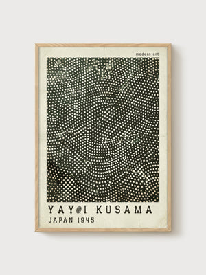 Yayoi Kusama Print poster in oak frame