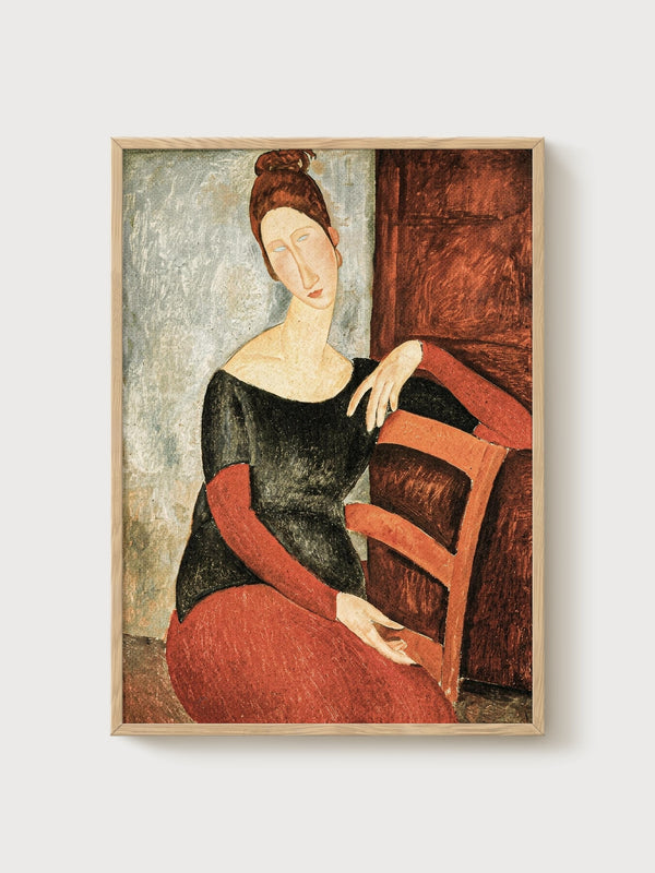 Modigliani Print poster in oak frame