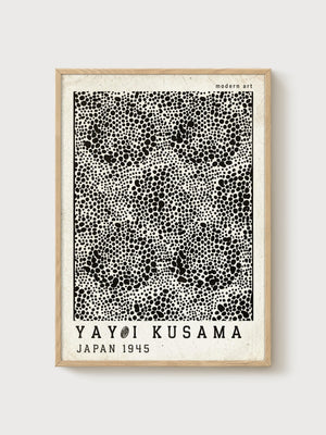 Yayoi Kusama Print poster in oak frame
