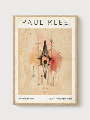 Paul Klee Print poster in oak frame