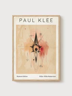 Paul Klee Print poster in oak frame