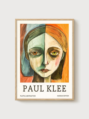 Paul Klee Print poster in oak frame