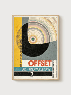 Bauhaus Print poster in oak frame