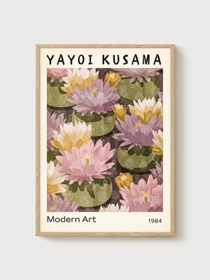 Yayoi Kusama Exhibition Poster poster in oak frame