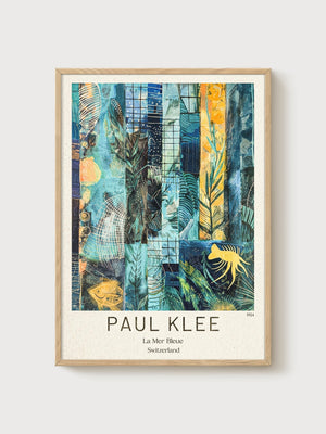 Paul Klee Print poster in oak frame