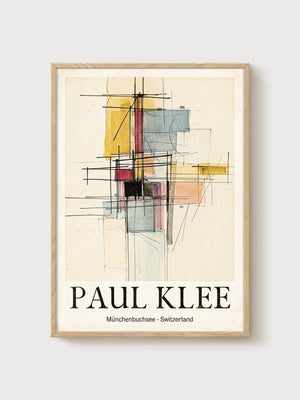 Paul Klee Print poster in oak frame