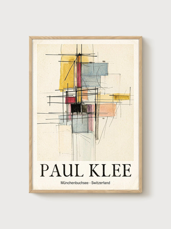 Paul Klee Print poster in oak frame