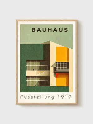 Bauhaus Print poster in oak frame