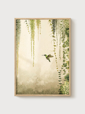 Vintage Botanical Print poster in oak frame