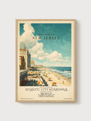 Atlantic City Poster poster in oak frame