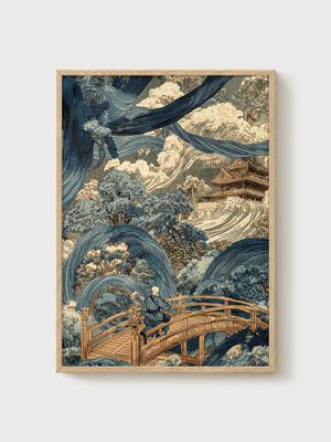 Utagawa Kuniyoshi Print poster in oak frame