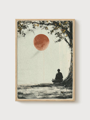 Japanese Wall Art poster in oak frame