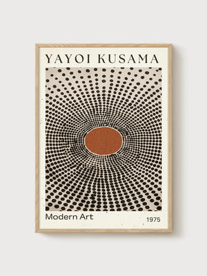 Yayoi Kusama Print poster in oak frame