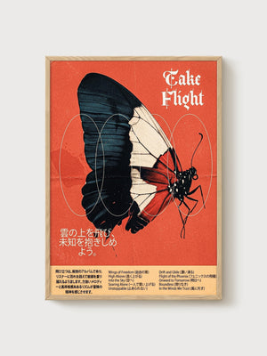 Vintage Butterfly Poster poster in oak frame