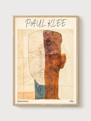Paul Klee Print poster in oak frame
