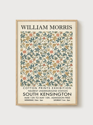 William Morris Print poster in oak frame