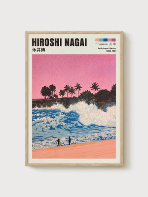 Hiroshi Nagai Print poster in oak frame