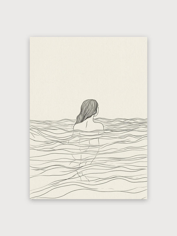 Zen Swimmer Line Art - Digital Download