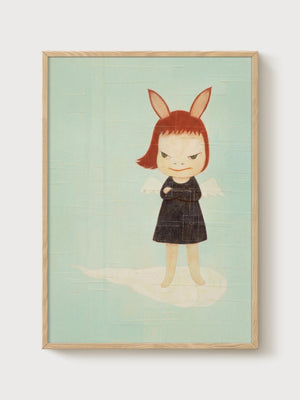 Yoshitomo Nara Print poster in oak frame