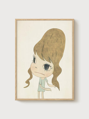 Yoshitomo Nara Print poster in oak frame