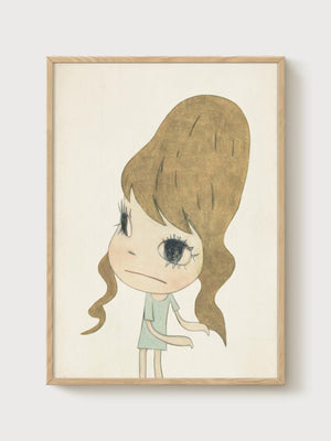 Yoshitomo Nara Print poster in oak frame