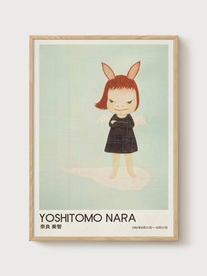 Yoshitomo Nara Print poster in oak frame