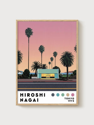 Hiroshi Nagai Print poster in oak frame