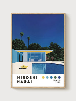 Hiroshi Nagai Print poster in oak frame