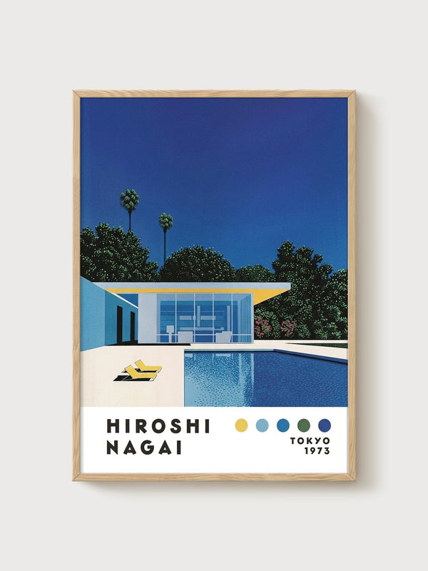 Hiroshi Nagai Print poster in oak frame