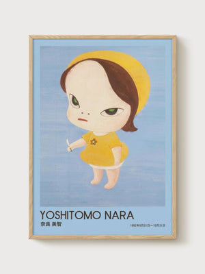 Yoshitomo Nara Print poster in oak frame