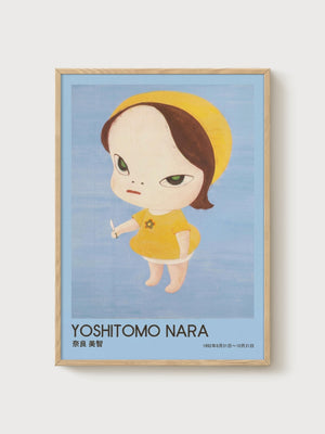 Yoshitomo Nara Print poster in oak frame