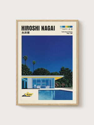 Hiroshi Nagai Print poster in oak frame