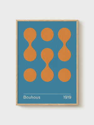 Bauhaus Print poster in oak frame