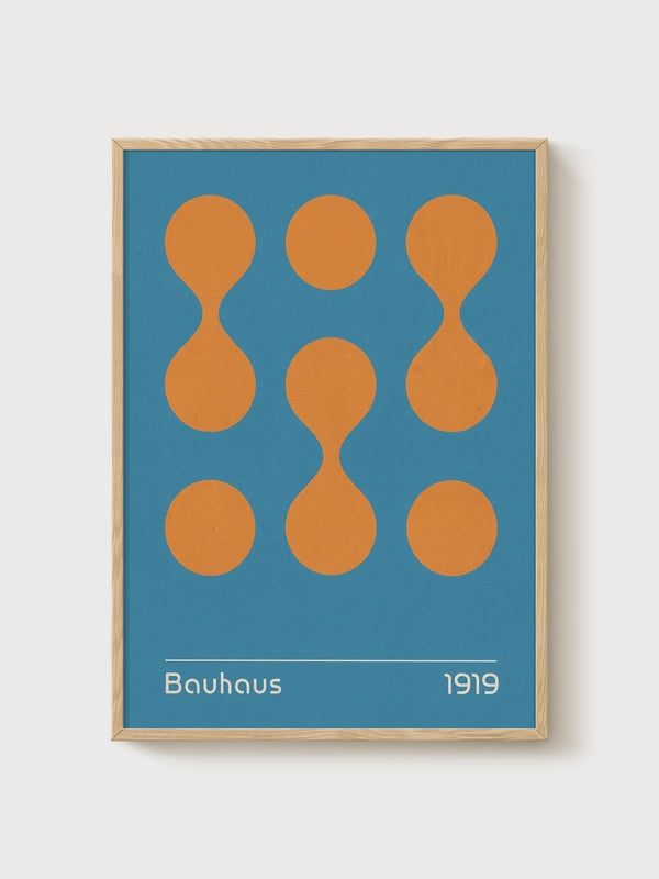 Bauhaus Print poster in oak frame
