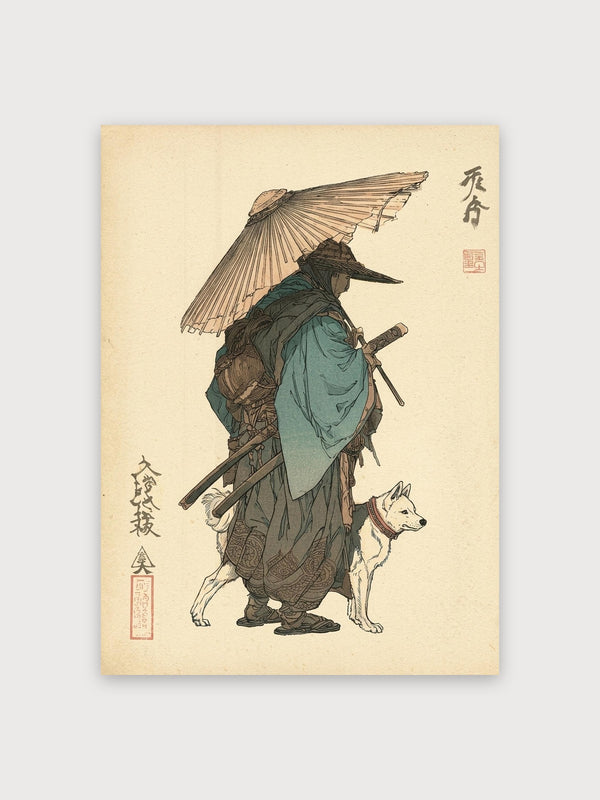 Samurai Ronin Dog Print - Digital Download