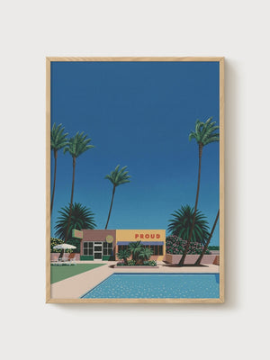 Hiroshi Nagai Print poster in oak frame