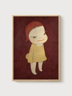 Yoshitomo Nara Print poster in oak frame