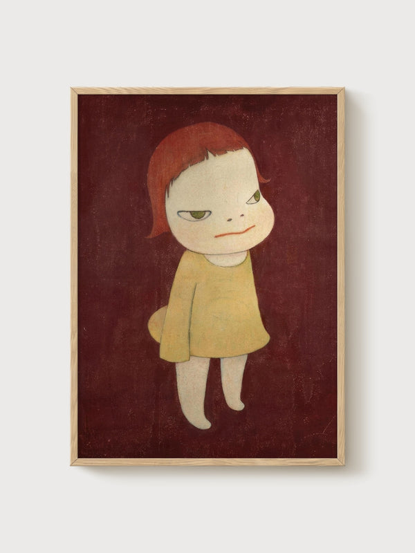 Yoshitomo Nara Print poster in oak frame