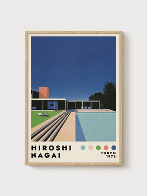 Hiroshi Nagai Print poster in oak frame