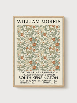 William Morris Print poster in oak frame