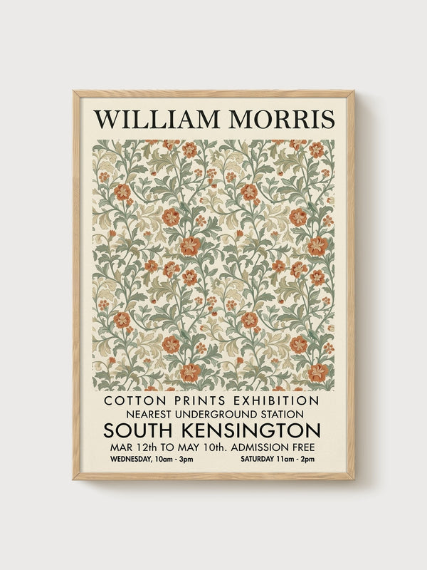 William Morris Print poster in oak frame