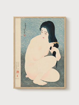 Ito Shinsui Print poster in oak frame