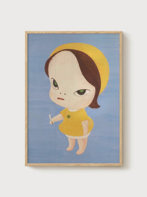 Yoshitomo Nara Print poster in oak frame