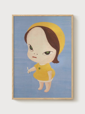 Yoshitomo Nara Print poster in oak frame