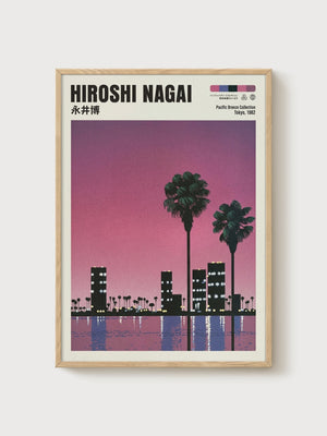 Hiroshi Nagai Print poster in oak frame