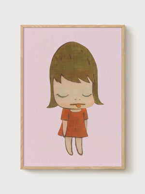 Yoshitomo Nara Print poster in oak frame