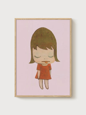 Yoshitomo Nara Print poster in oak frame