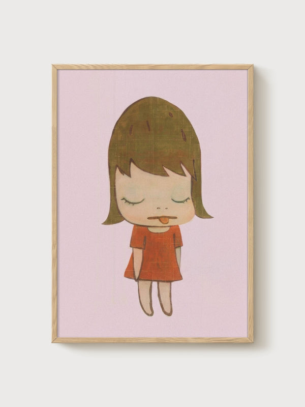 Yoshitomo Nara Print poster in oak frame