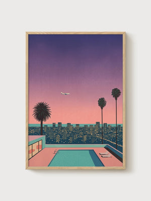 Hiroshi Nagai Print poster in oak frame