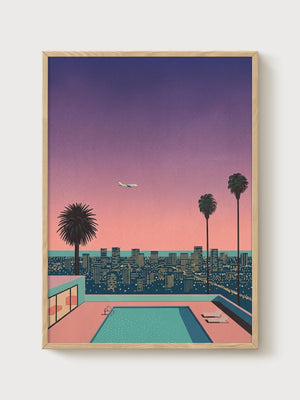 Hiroshi Nagai Print poster in oak frame